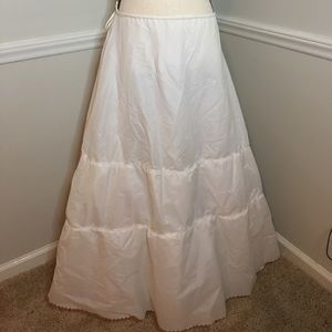 Custom White underskirt with crinoline